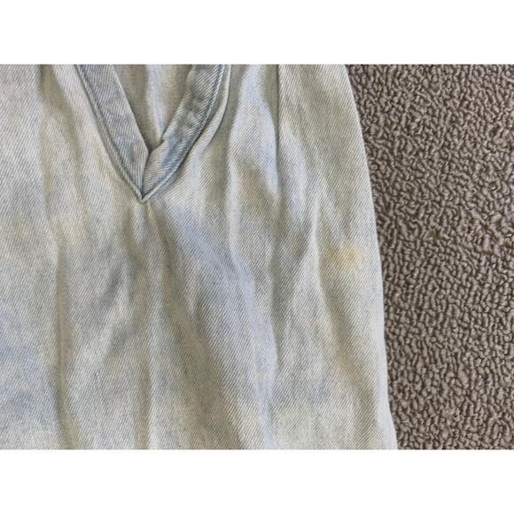 PCC Men's Vintage Denim Shirt Light Wash Button Down Long Sleeve - Picture 11 of 16